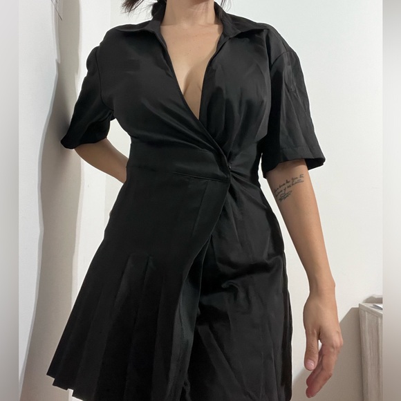 Zara black pleated dress xs - Picture 5 of 6
